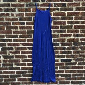 TOPSHOP Petite ribbed maxi dress (blue)